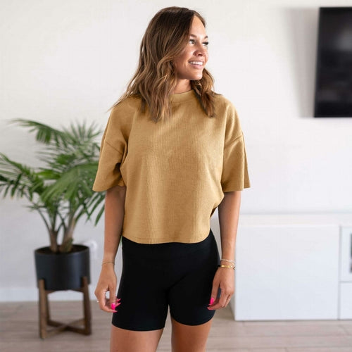 Basic Cord Fabric Short Sleev