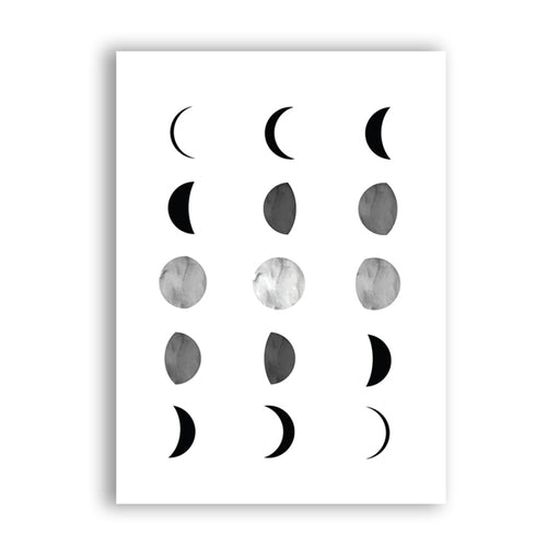 Moon Phases Prints Scandinavian Poster , La Lune