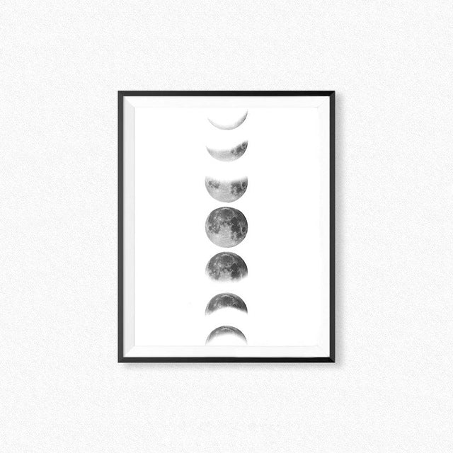 Moon Phases Prints Scandinavian Poster , La Lune