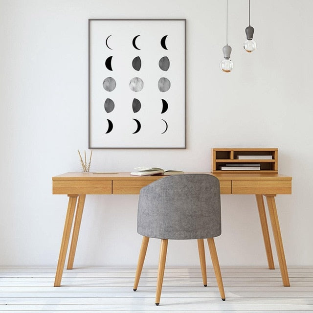 Moon Phases Prints Scandinavian Poster , La Lune
