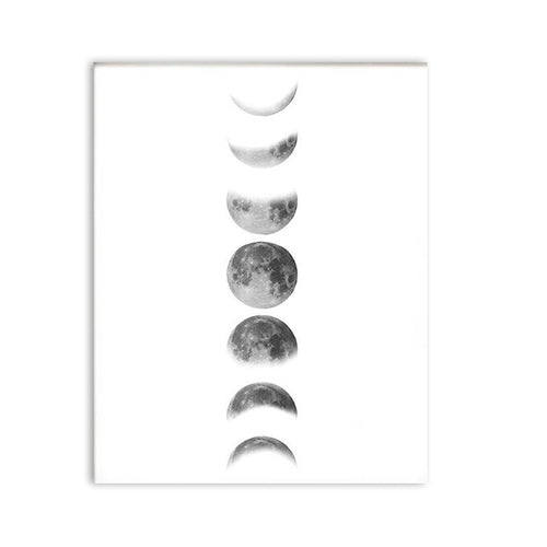 Moon Phases Prints Scandinavian Poster , La Lune